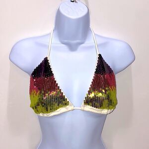 Victoria's Secret Sequins Bikini Top Size Large